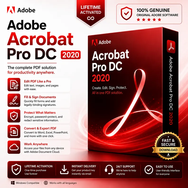 Adobe Acrobat Pro DC 2020 (Lifetime Activated)